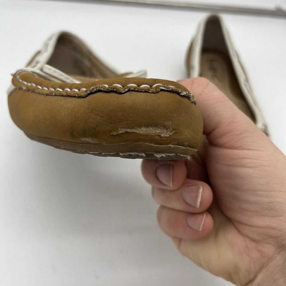 BOC BORN CONCEPTS BROWN White SLIP ON LOAFERS‎ MOCCASINS FLATS 8M - Picture 10 of 11